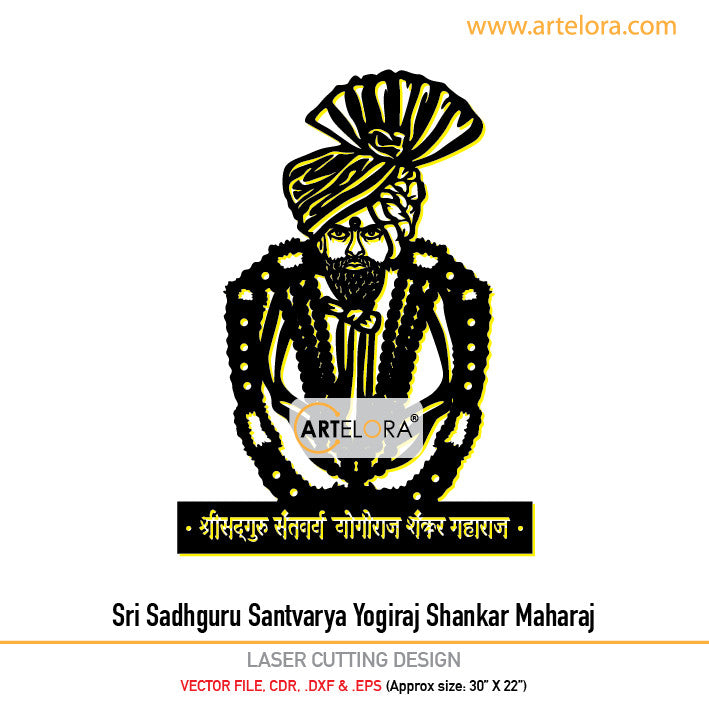 2D Modern Art Sri Sadhguru Santvarya Yogiraj Shankar Maharaj