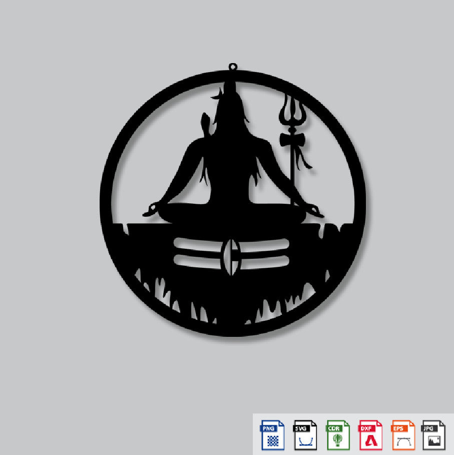 2D Modern Art Shiv (Mahadev) wall art laser cutting