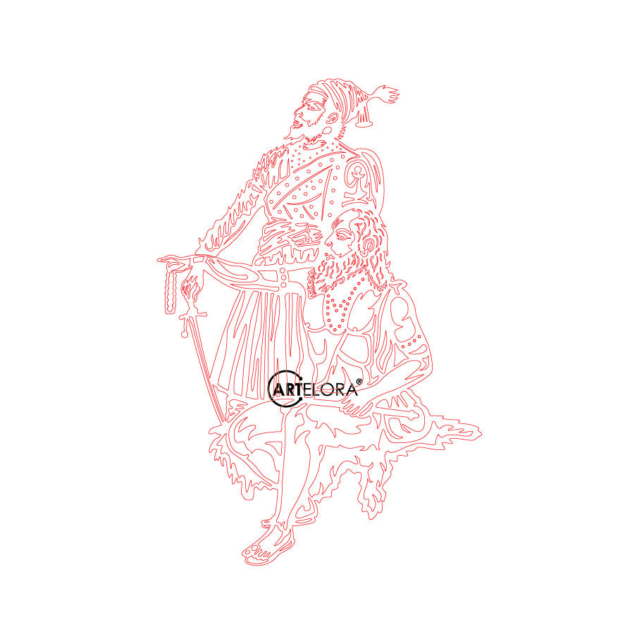 2D Modern Art Shivaji Maharaj & Ramdas Swami Laser cutting