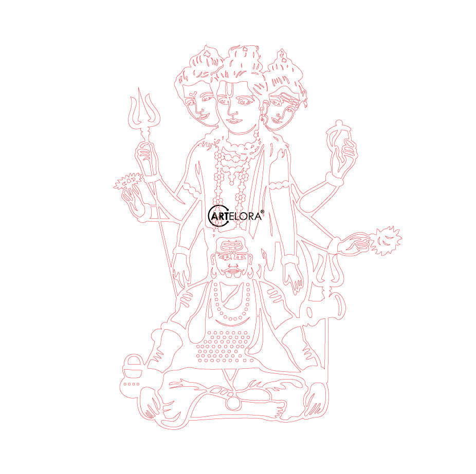 2D Modern Art Aadesh BaBa & Dattatreya Swamy Laser cutting