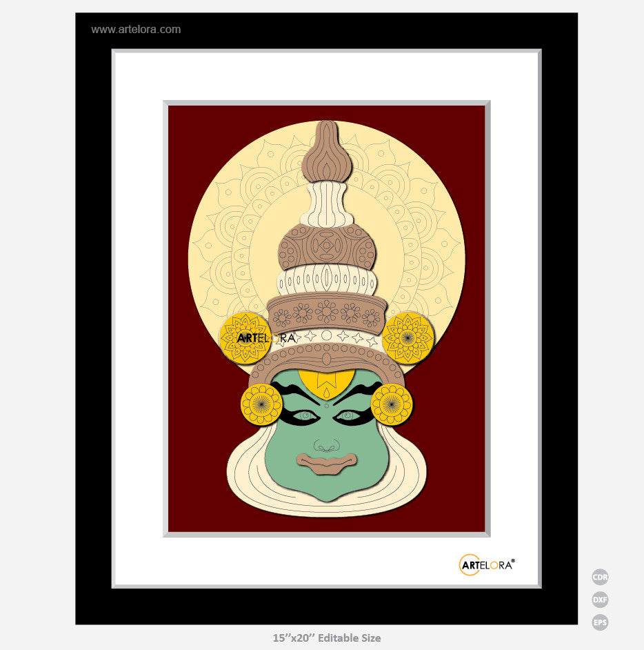 Premium Art Kerala traditional folk dance kathakali (15x20)