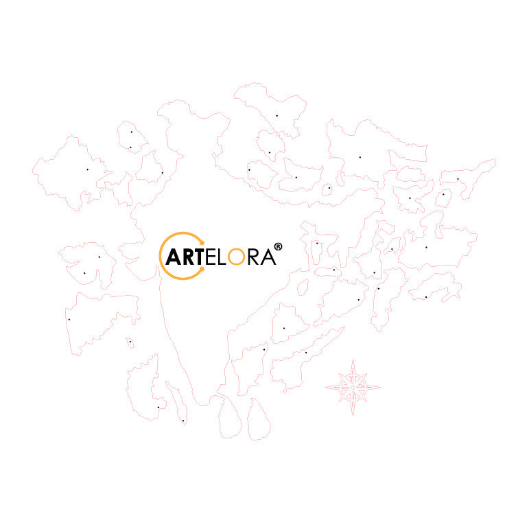 Premium Art India Map (20x20)