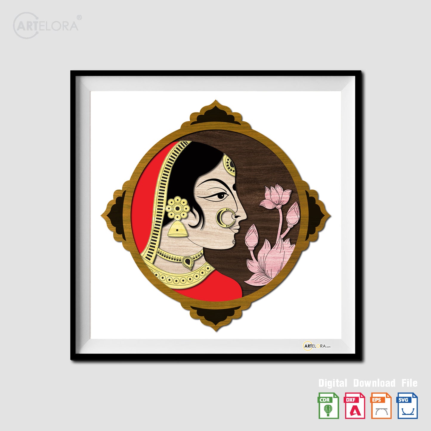 Premium Art Ragini Woman Portrait Pichwai Art