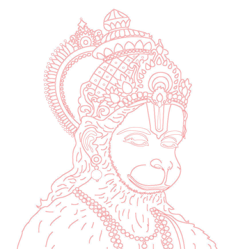 Laser Engraving Hanuman Ji