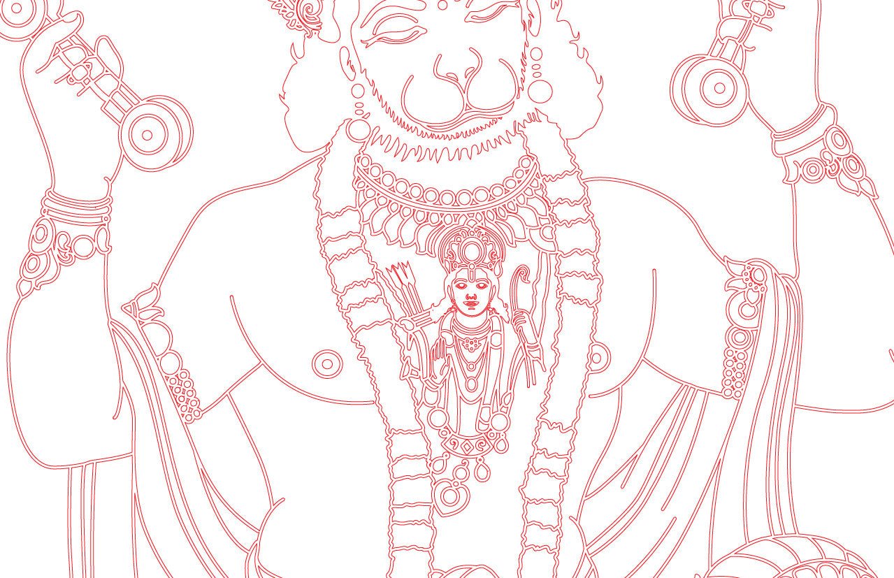 Laser Engraving Hanuman Ji