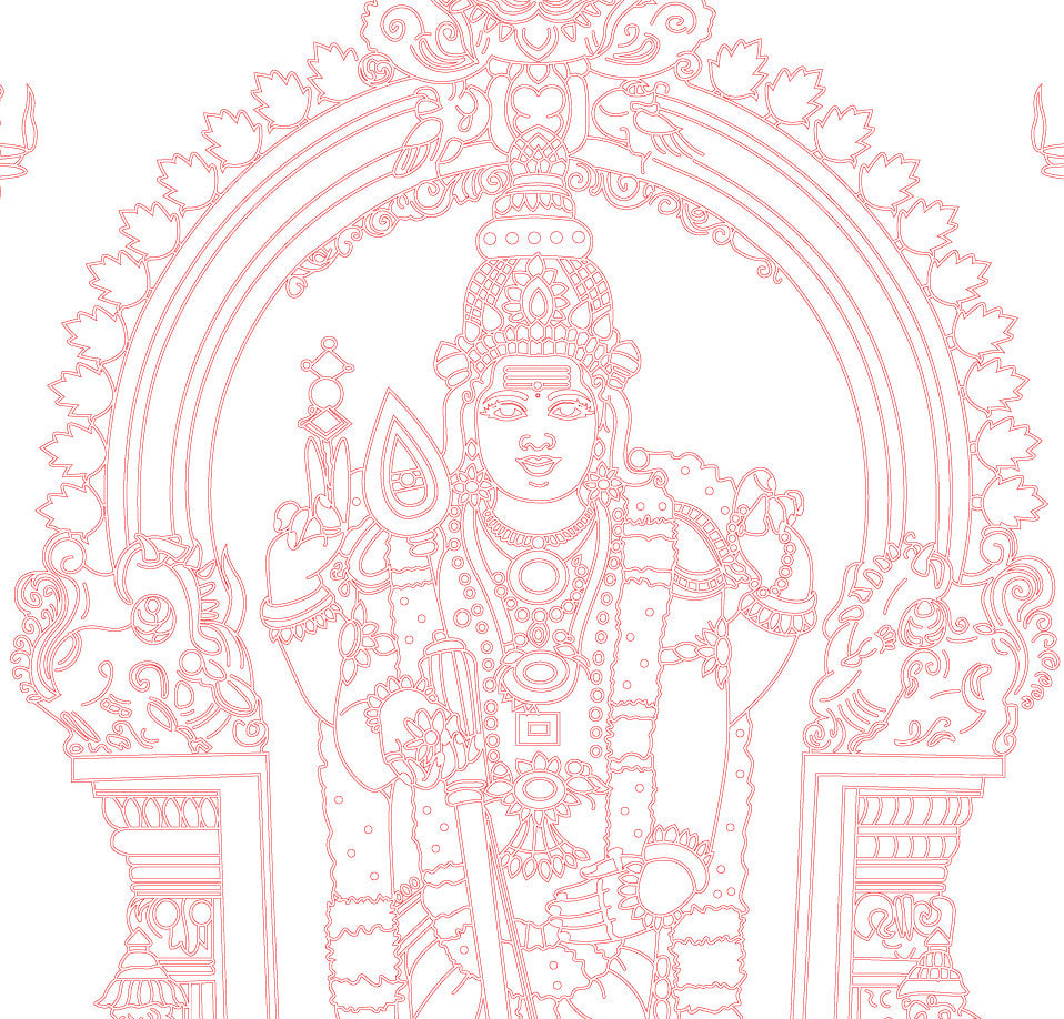 Laser Engraving Murugan Kartikeya Bhagwan