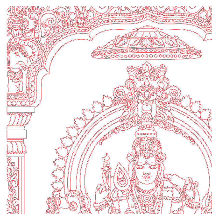 Laser Engraving Murugan Kartikeya Bhagwan