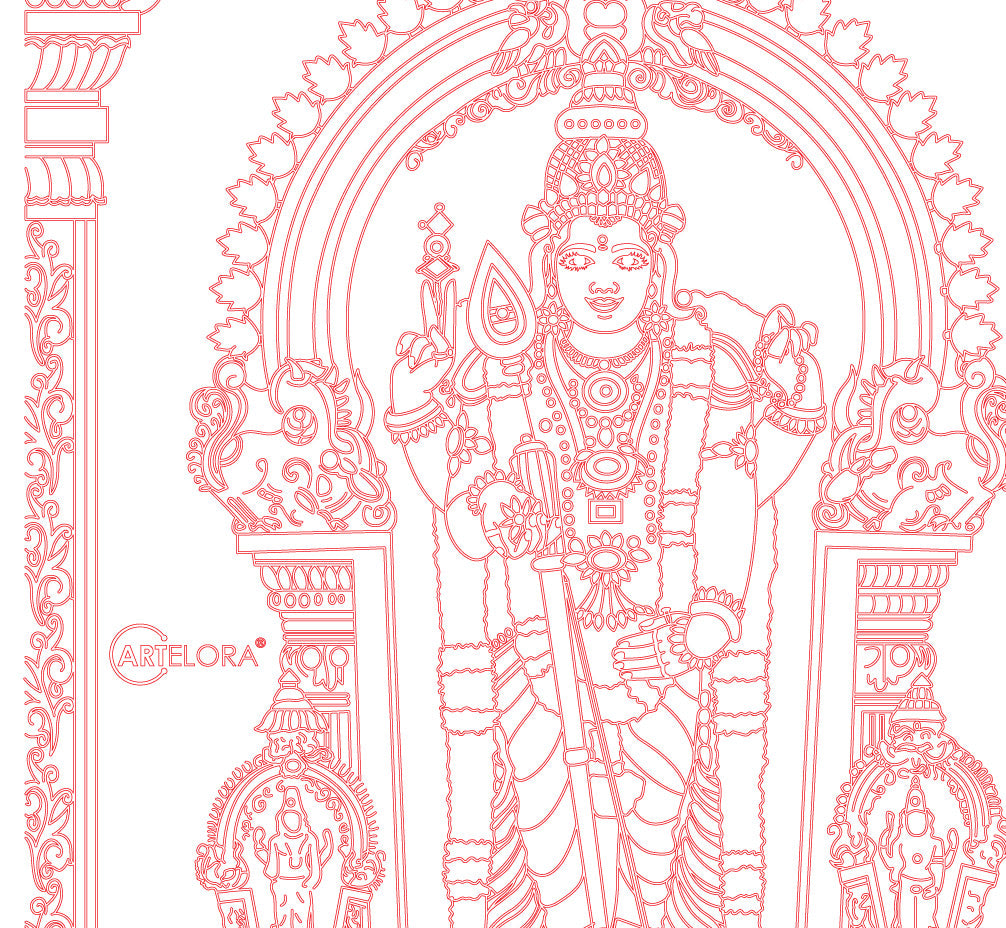 Laser Engraving Murugan Kartikeya Bhagwan