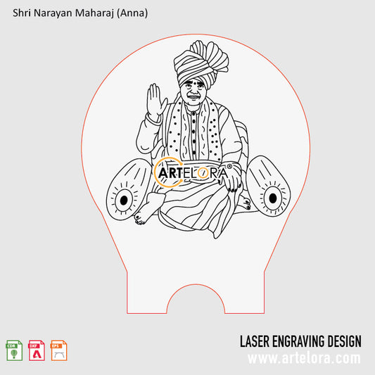 Shri Narayan Maharaj (Anna) Laser Engraving