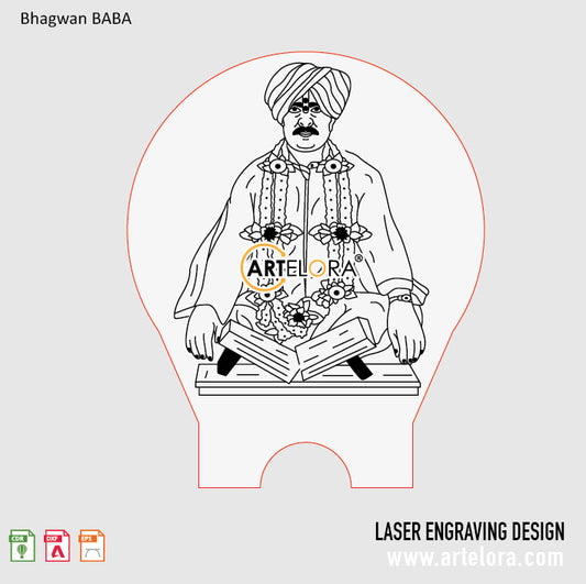 Bhagwan BABA Laser Engraving