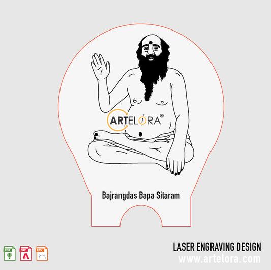 Bajrangdas Bapa Sitaram Laser Engraving