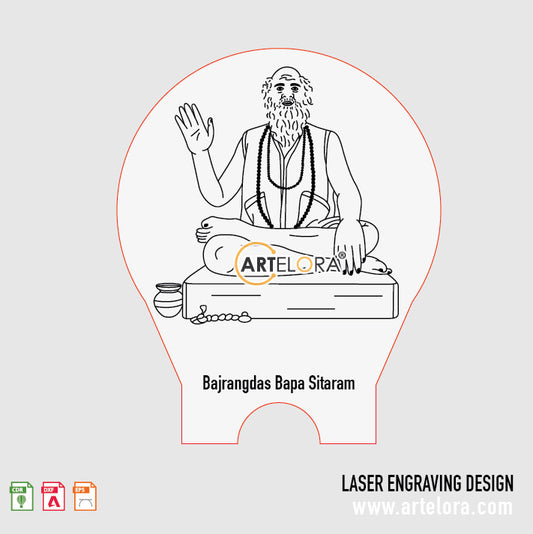 Bajrangdas Bapa Sitaram Laser Engraving