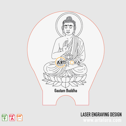 Gautam Buddha Laser Engraving