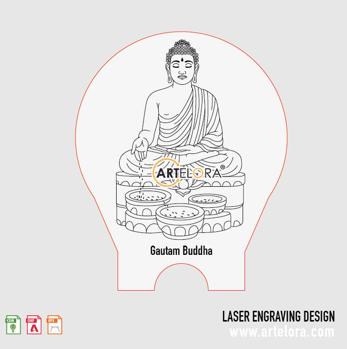 Gautam Buddha Laser Engraving