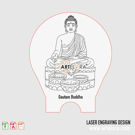 Gautam Buddha Laser Engraving