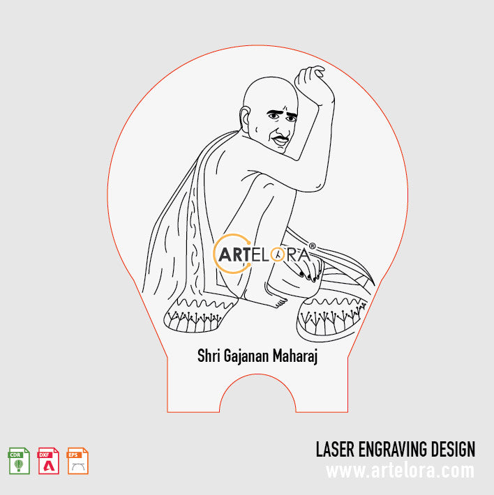 Shri Gajanan Maharaj Laser Engraving