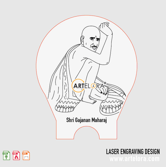 Shri Gajanan Maharaj Laser Engraving