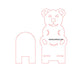 3D Model Laser Cutting Teddy Bear Phone Stand