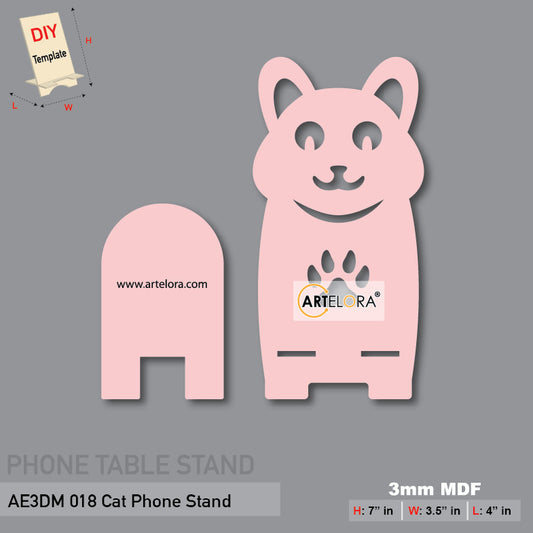 3D Model Laser Cutting Cat Phone Stand