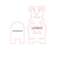 3D Model Laser Cutting Teddy Bear Phone Stand