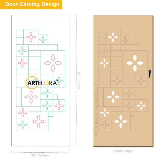 CNC Router Flower with Square Carving Design