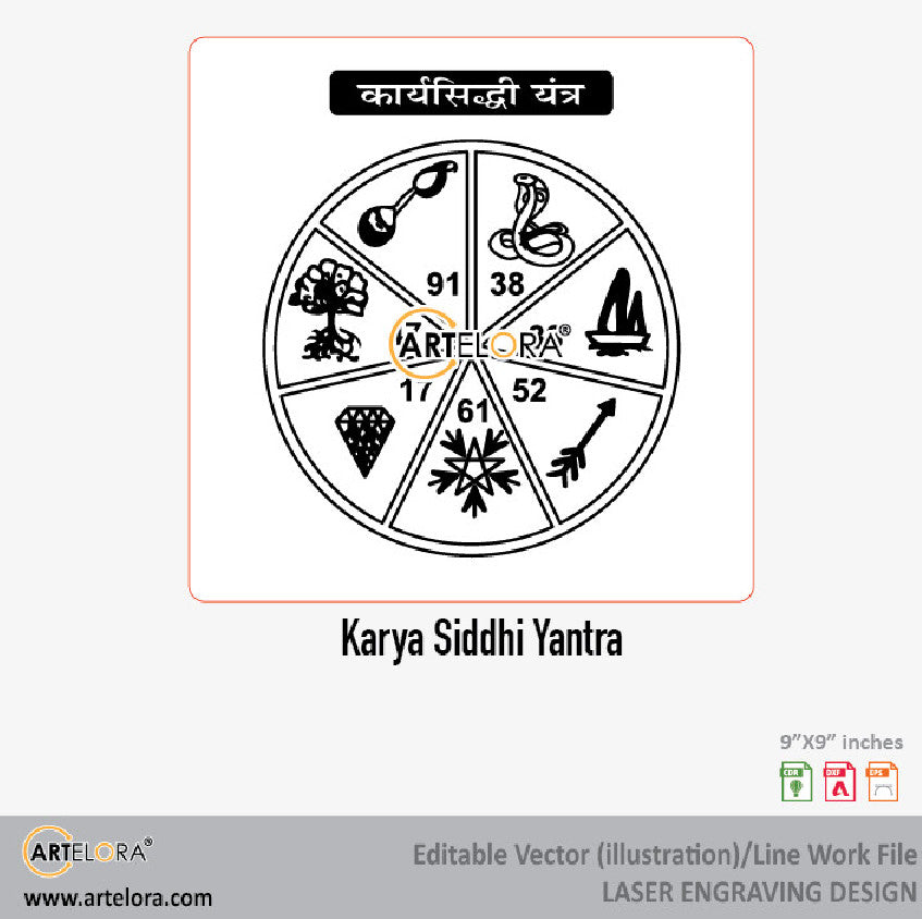 Karya Siddhi Yantra Laser Engraving