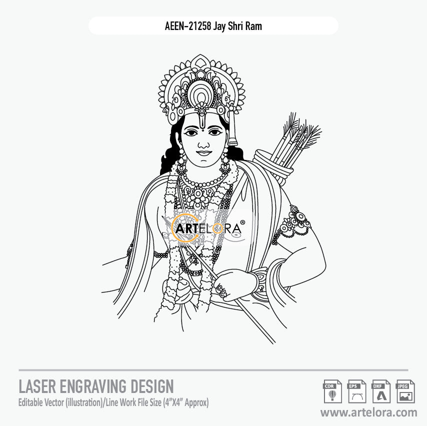Jay Shri Ram Laser Engraving Design