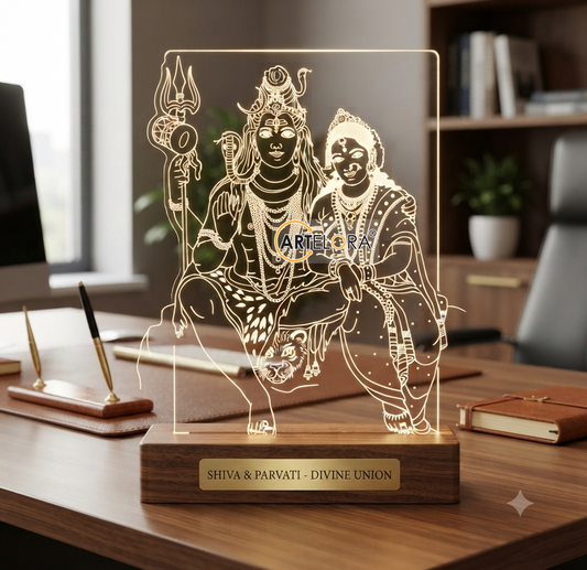 Lord Shiv Parvati Laser Engraving Design