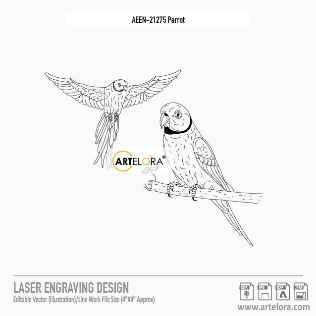 Parrot Laser Engraving Design