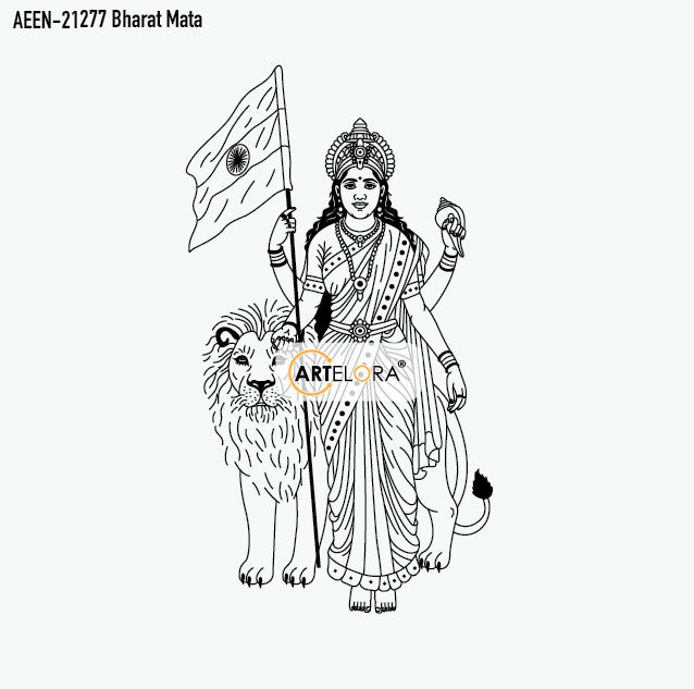 Bharat Mata -Maa Bharti Laser Engraving Design