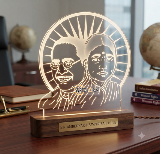 Bhimrao Ambedkar with Ramabai Laser Engraving Design