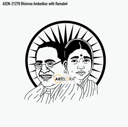 Bhimrao Ambedkar with Ramabai Laser Engraving Design
