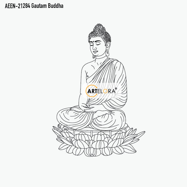 Laser Engraving Design Gautam Buddha