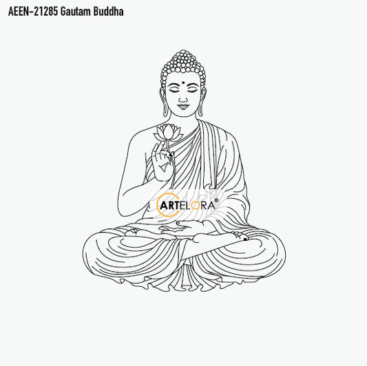 Laser Engraving Design Gautam Buddha