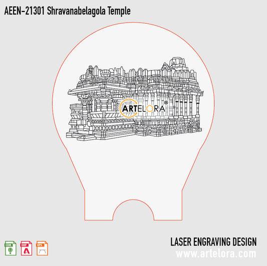 Laser Engraving Design Shravanabelagola Temple