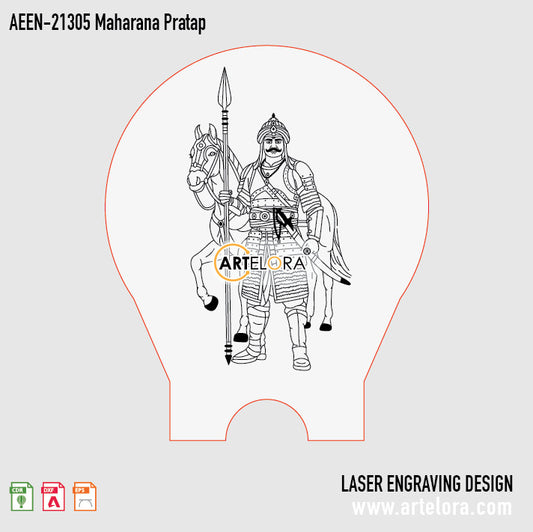 Laser Engraving Design Maharana Pratap