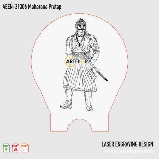 Laser Engraving Design Maharana Pratap