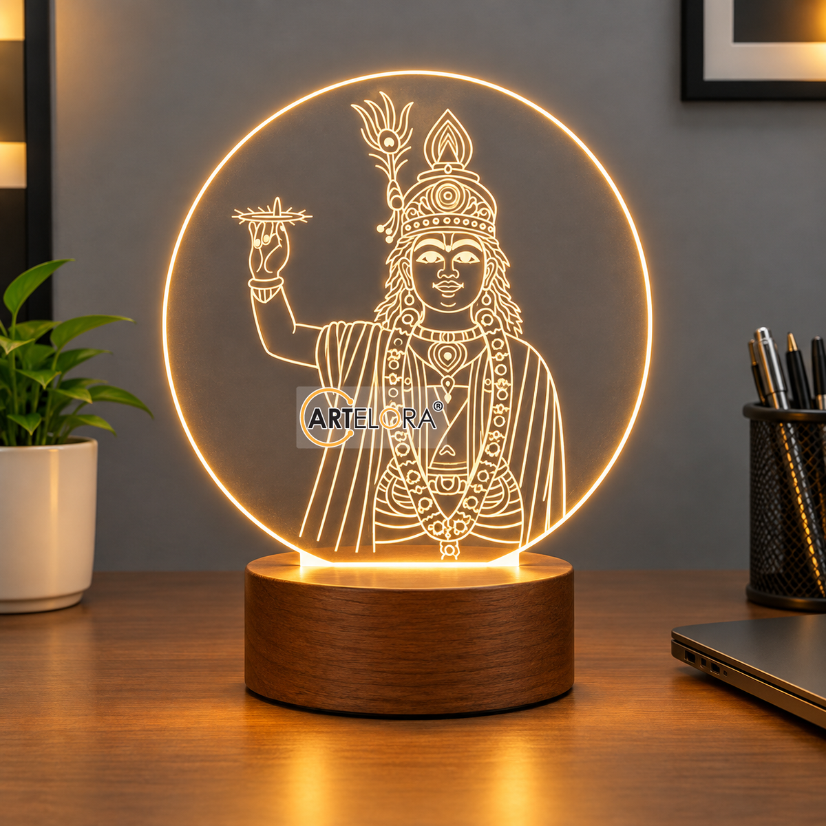Laser Engraving Yogeshwar Bhagwan (Shri Krishna)
