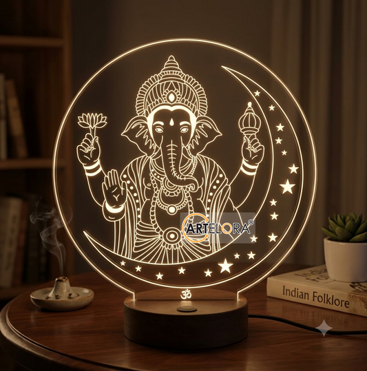 Laser Engraving Shri Ganesh with Moon