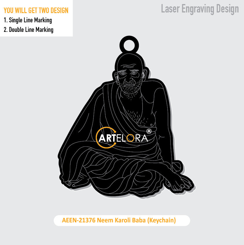Neem Karoli Baba (Keychain) Laser Engraving Design