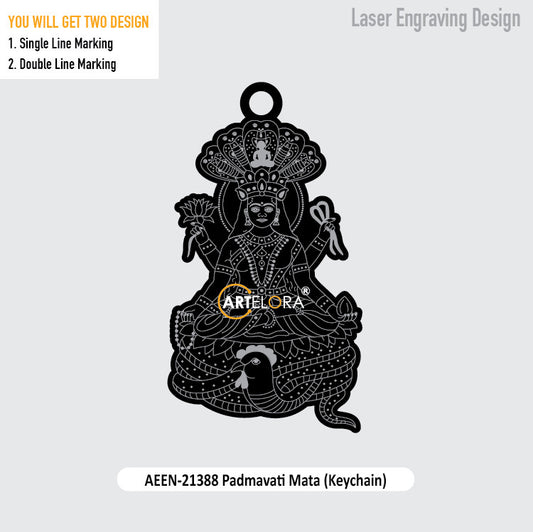 Padmavati Mata (Keychain) Laser Engraving Design