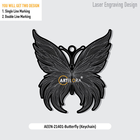 Butterfly (Keychain) Laser Engraving Design