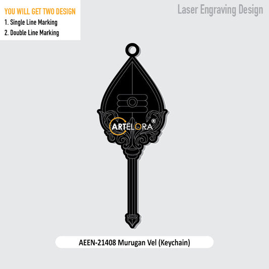 Murugan Vel (Keychain) Laser Engraving Design