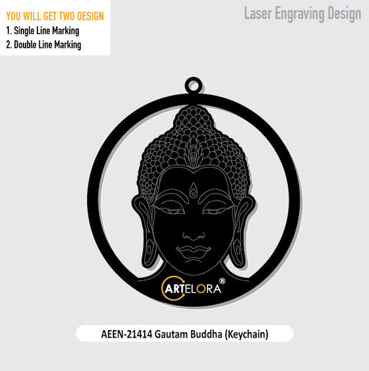 Gautam Buddha (Keychain) Laser Engraving Design
