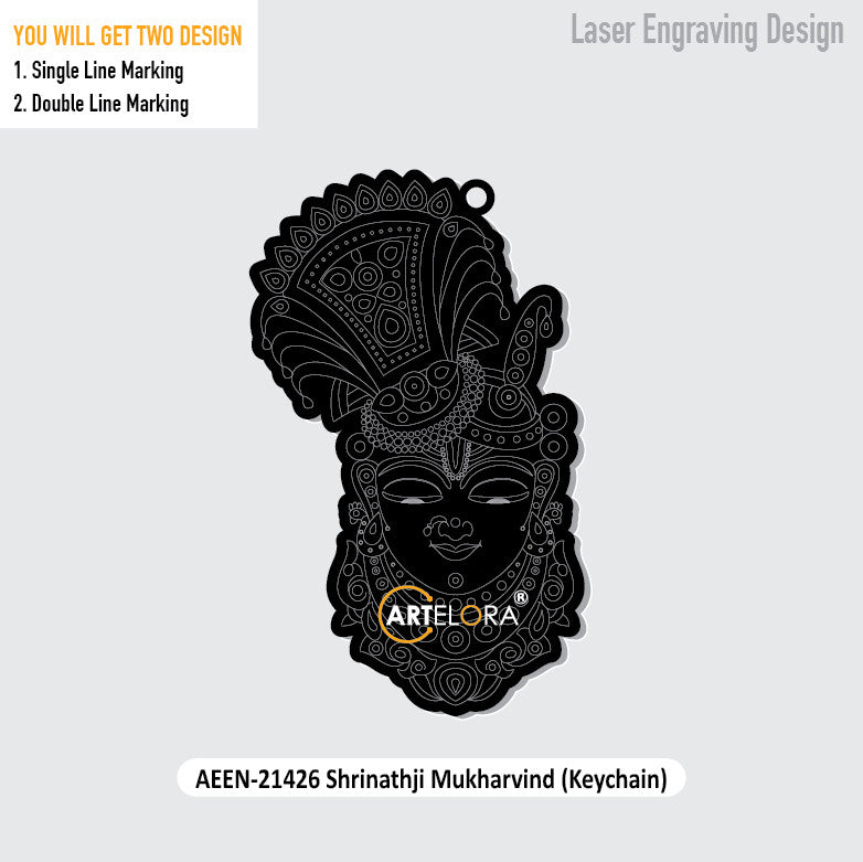 Shrinathji Mukharvind (Keychain) Laser Engraving Design