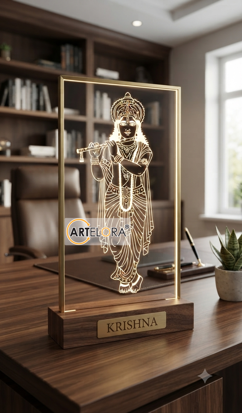 Lord Shri Krishna Laser Engraving Design