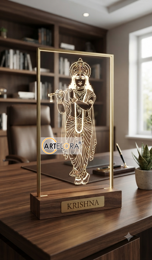 Lord Shri Krishna Laser Engraving Design