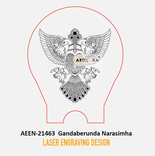 Laser Engraving Design Gandaberunda Narasimha
