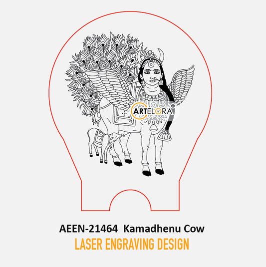 Laser Engraving Design Kamadhenu Cow