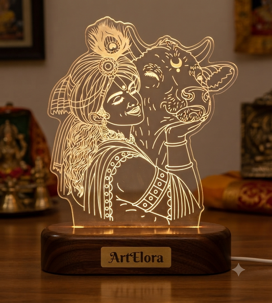 Laser Engraving Design Shri Krishana (Cow)